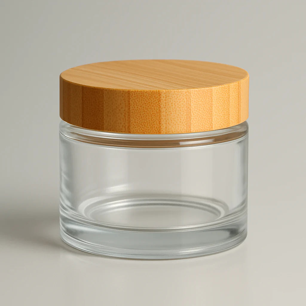 Glaskrukke med bambuslåg